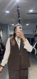 ست وست و شلوار زنانه قهوه ای سوخته
